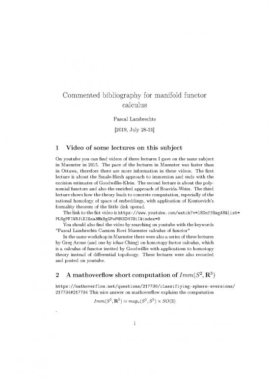 picture_Calculus Pdf 168801 | Commented Bibliography Manifold Functor Calculus