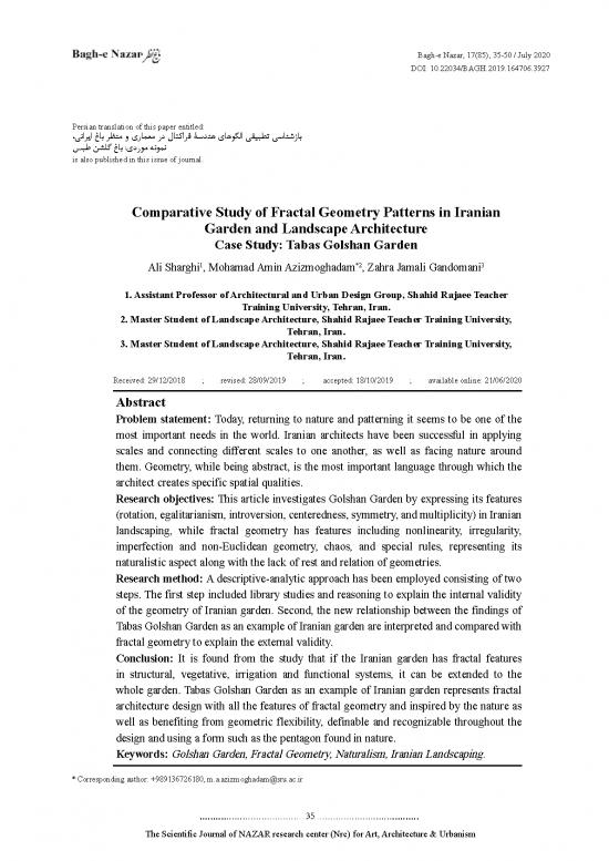 picture1_Geometry Pdf 167223 | Comparative Study Of Fractal Geometry Patterns In Iranian Garden And Landscape Architecture Case Study Tabas Golshan Garden