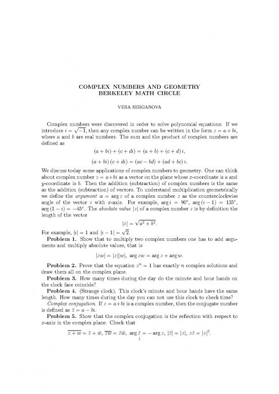 picture Geometry Pdf 166925 | Complex Number