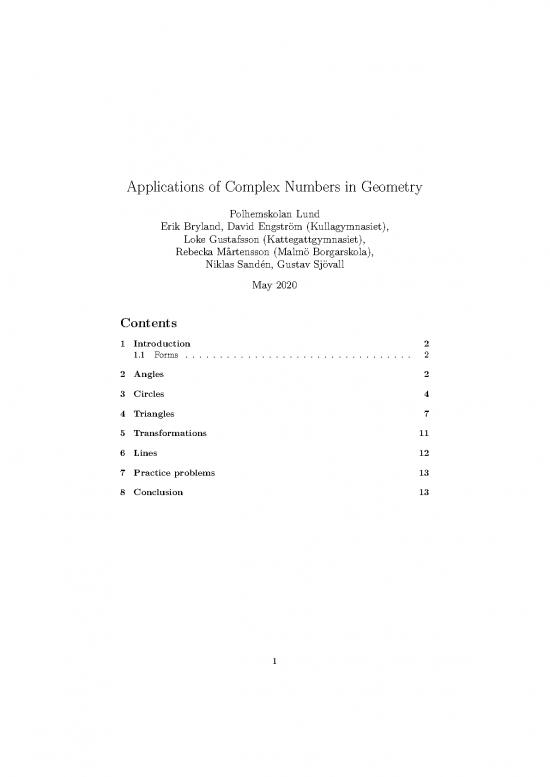 picture Geometry Pdf 167207 | Complex Numbers In Geometry Polhem