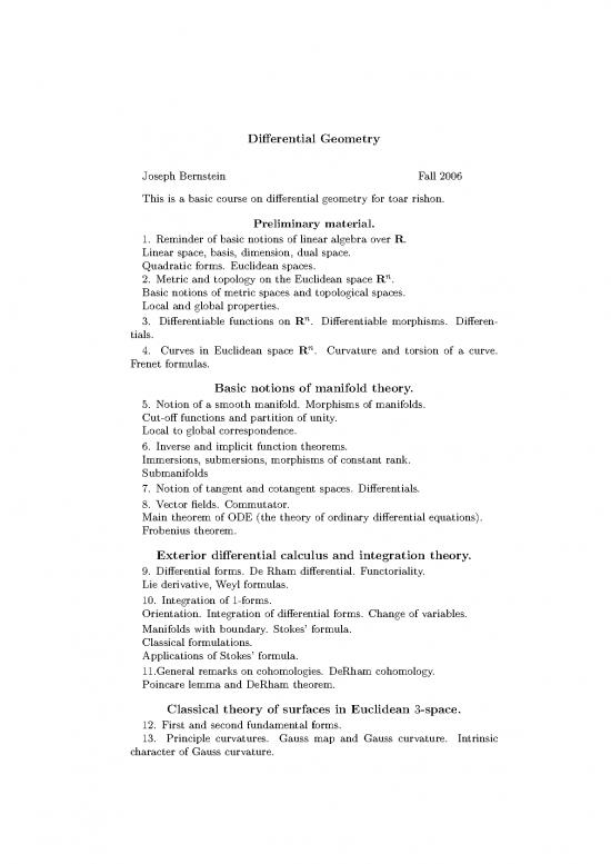 picture Geometry Pdf 168172 | Course Info Dg