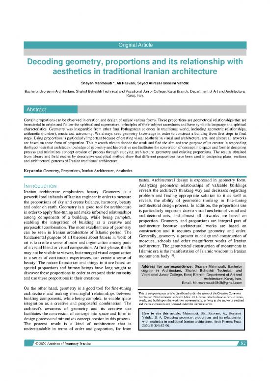 picture Geometry Pdf 166818 | Decoding Geometry Proportions And Its Relationship With Aesthetics In Traditional Iranian Architec