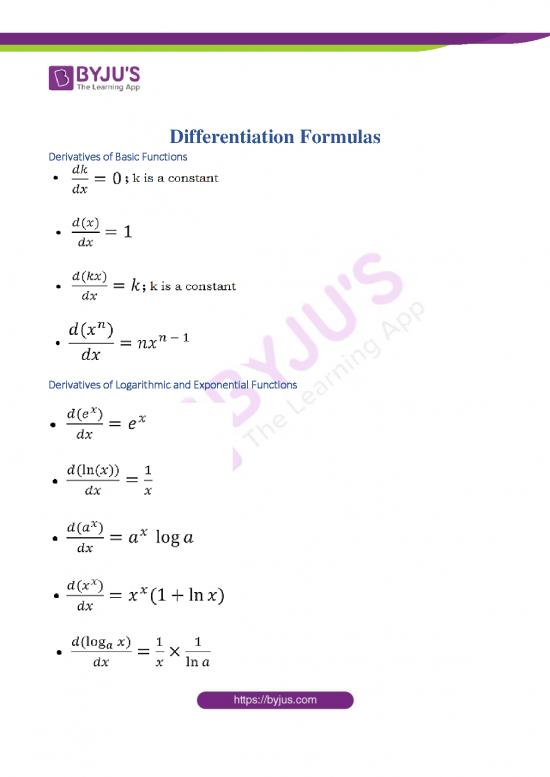 picture Differentiation Pdf 168677 | Differentiation Formulas Pdf