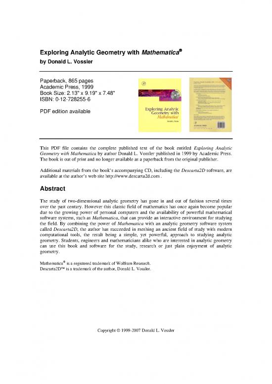picture Geometry Pdf 166326 | Exploringanalyticgeometrywithmathematica