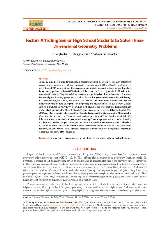 picture_Geometry Pdf 167697 | Factors Affecting Senior High School Students To Solve Three Dimensional Geometry Problems 8234