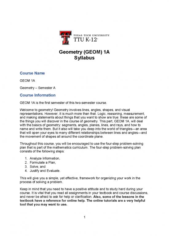 picture_Geometry Pdf 166309 | Geom1a Syllabus