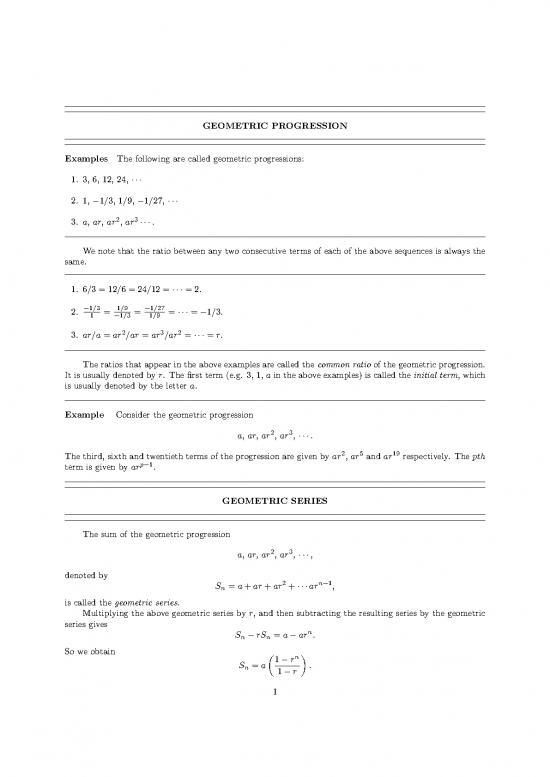 picture Geometric Progression Pdf 168123 | Geometric