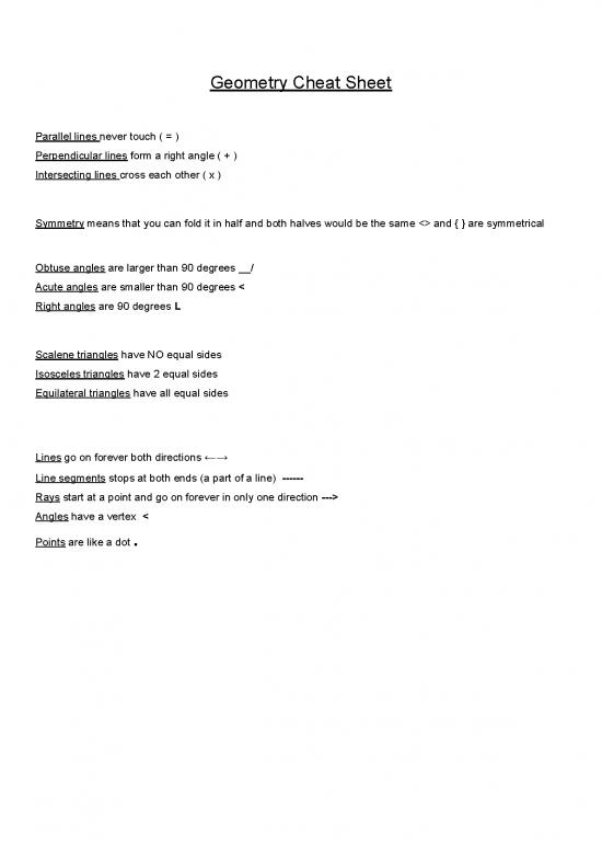 picture Geometry Pdf 167420 | Geometry Cheat Sheet 1