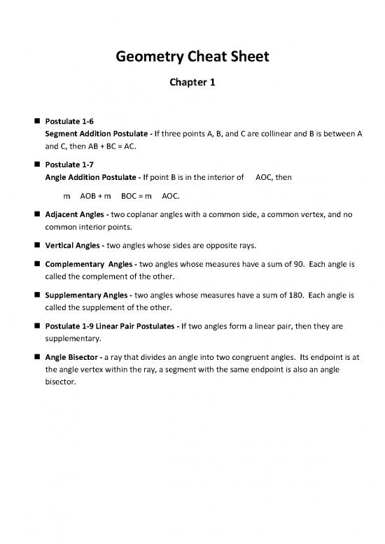 picture Geometry Pdf 166237 | Geometry Cheat Sheet All