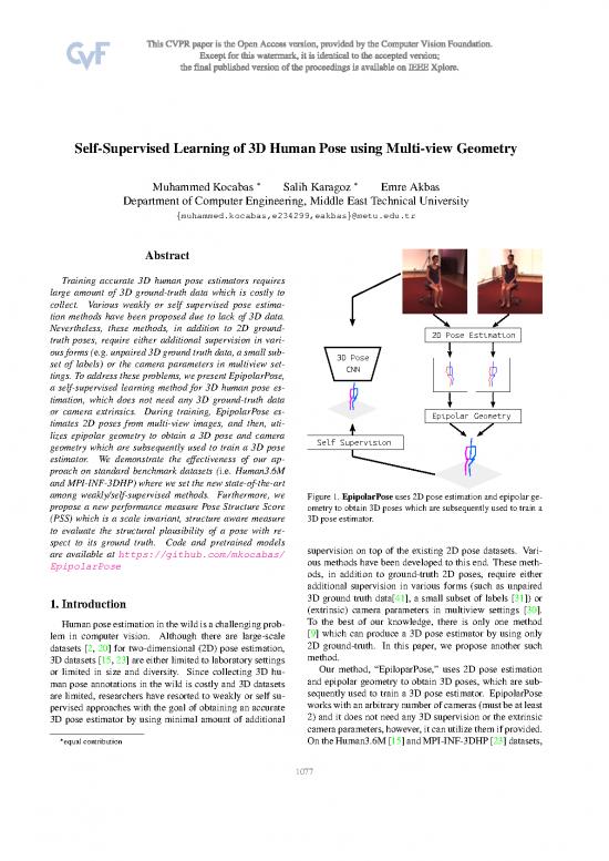 picture1_Geometry Pdf 166982 | Kocabas Self Supervised Learning Of 3d Human Pose Using Multi View Geometry Cvpr 2019 Paper