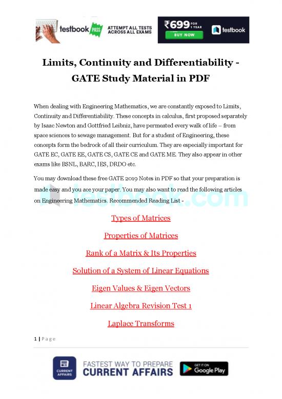 picture Calculus Pdf 168672 | Limits Continuity And Differentiability Gate Study Material In Pdf 1 C4609b16
