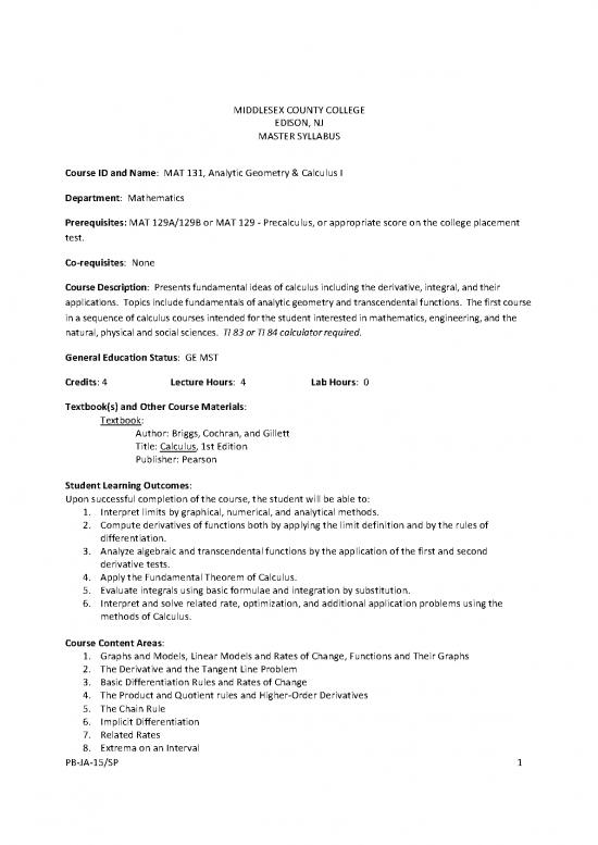 picture Geometry Pdf 168282 | Mat 131 Master Syllabus