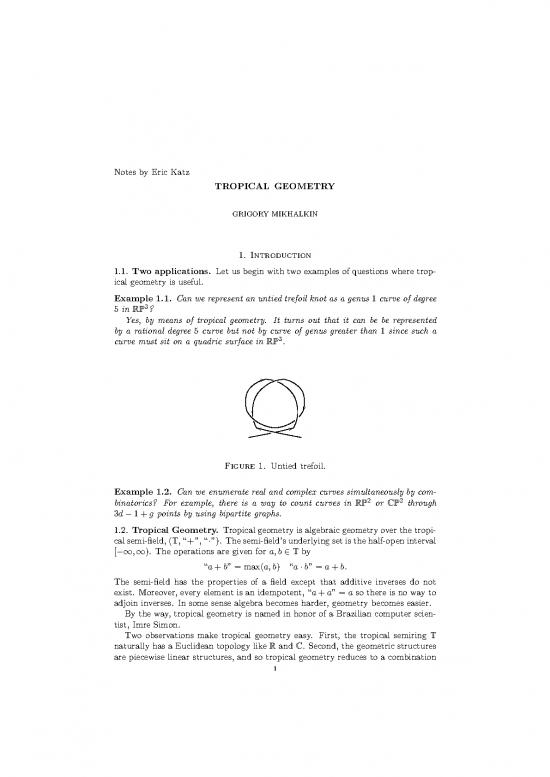 picture Geometry Pdf 167314 | Mikhalkin Tropical Lectures