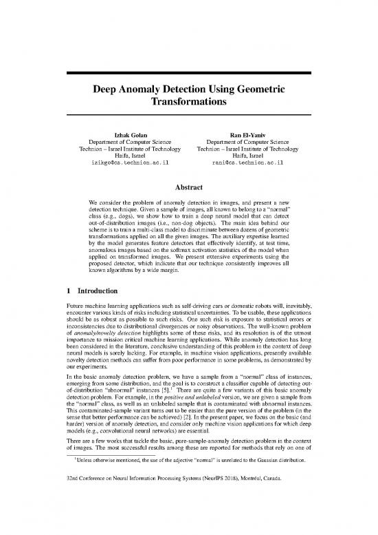 picture1_Geometric Transformations Pdf 167078 | Neurips 2018 Deep Anomaly Detection Using Geometric Transformations Paper