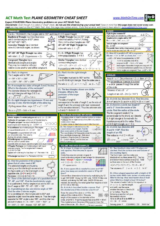 picture Geometry Pdf 168377 | Plane Geometry Cheat Sheet