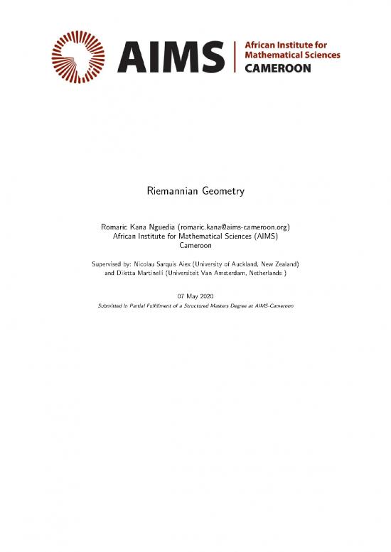 picture_Geometry Pdf 166383 | Romaric Kana Nguedia Riemannian Geometry