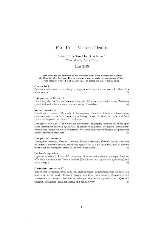 picture Calculus Pdf 168692 | Vector Calculus