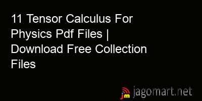 picture 11 Tensor Calculus For Physics Pdf Files | Download Free Collection Files