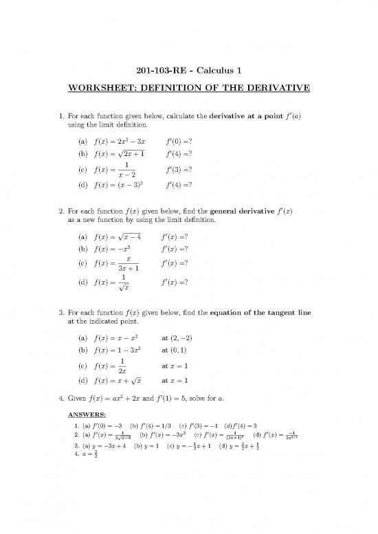 picture1_Calculus Pdf 169808 | 103 Worksheet Defn Derivative