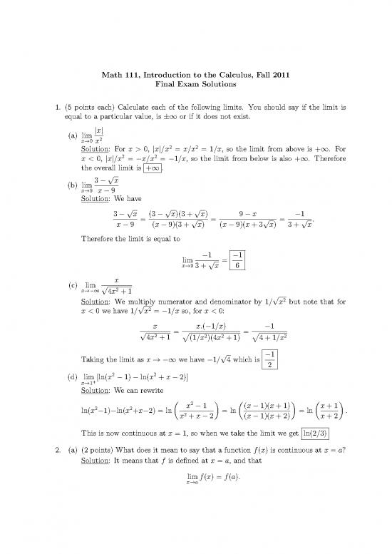 picture1_Calculus Pdf 169427 | 111 Final Sols