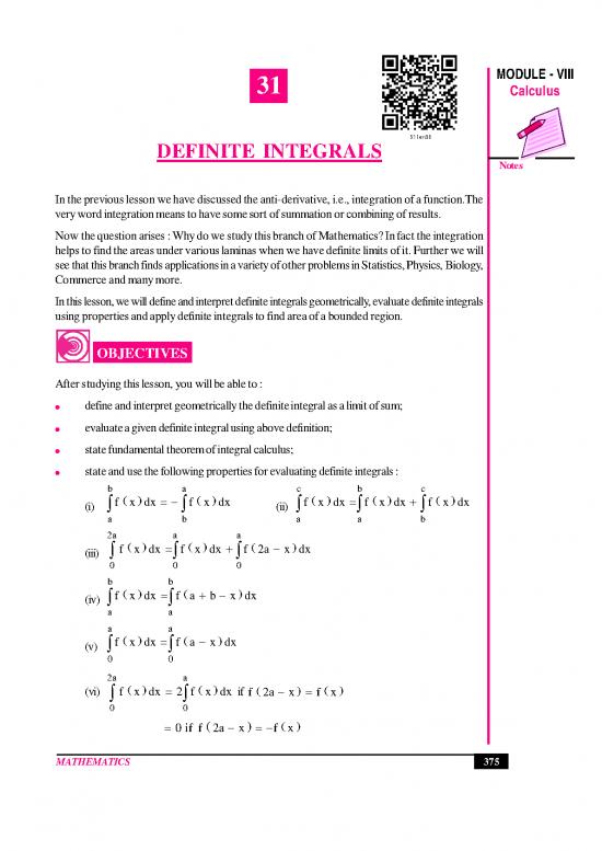 picture_Integral Calculus Pdf Notes 171173 | 311 Maths Eng Lesson31