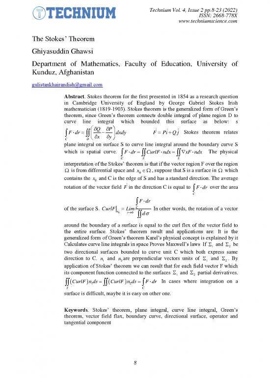 picture_Surface Integral Pdf 169765 | 541534 The Stokes Theorem B637b8ac