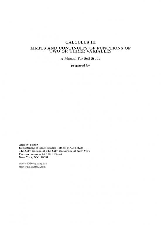 picture1_Calculus Pdf Download 171214 | A Foster Limits And Continuity Of Functions Of Two Or Three Variables A Manual For Self Study