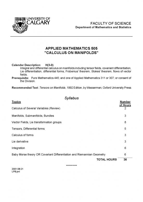 picture Calculus Pdf 169799 | Amat505 F2003 Syllabus