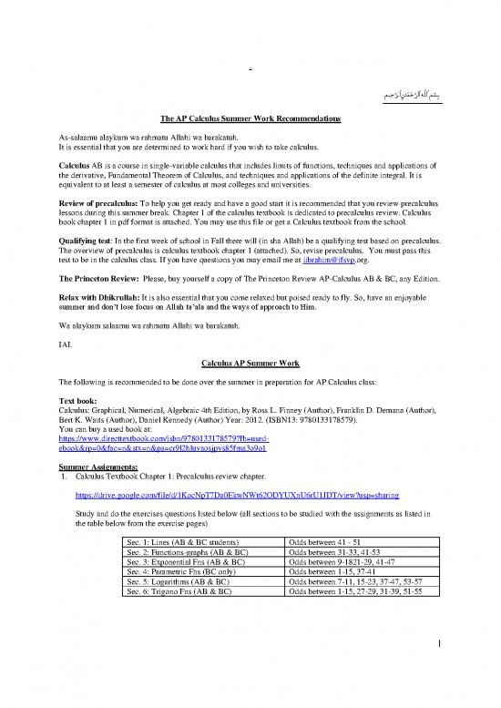 picture Calculus Pdf 169695 | Ap Calculus Summer Work 2022