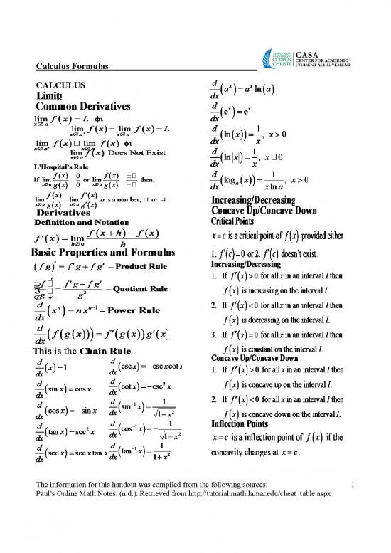 picture Calculus Pdf 170775 | Calculus Formula Sheet