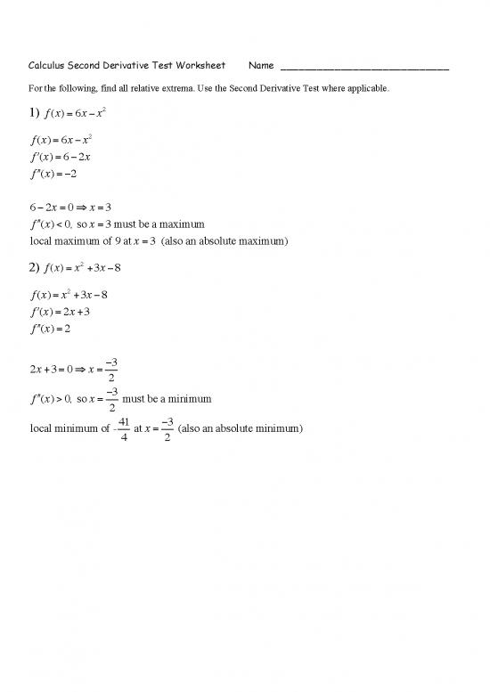 picture1_Calculus Pdf 170883 | Calculus Second Derivative Test Ws Solutions