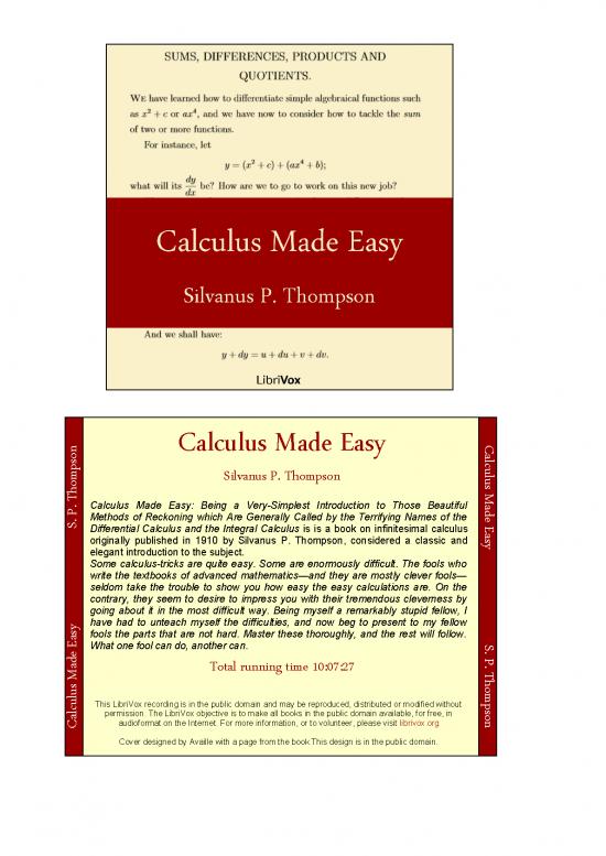 picture Calculus Pdf 169110 | Calculusmadeeasy 1608