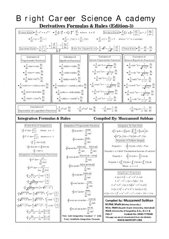 picture1_Chain Rule Pdf 169042 | Fsc Derivatives Integration Formulas And Rules Muzzammil Subhan