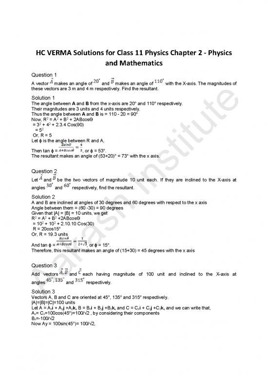 picture1_Hc Verma Solutions For Class 11 Physics Chapter 2
