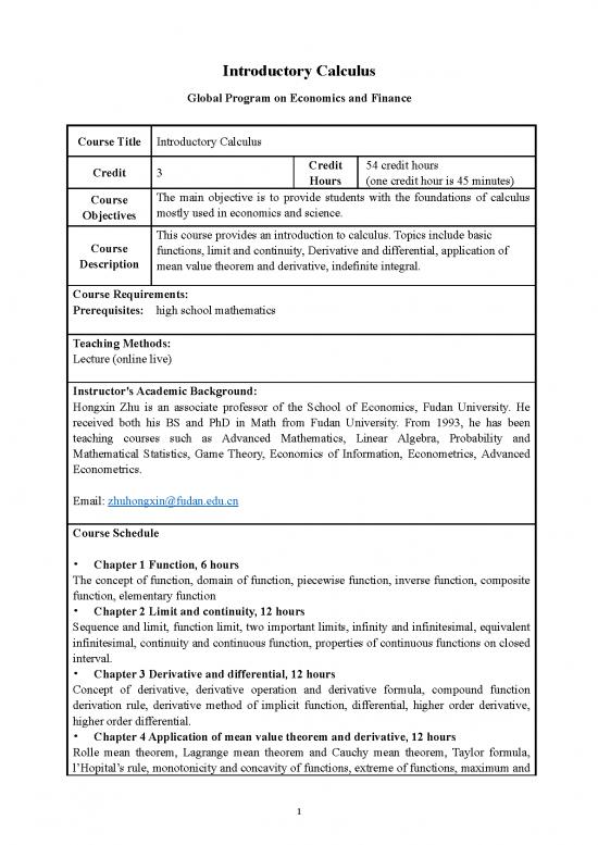 picture1_Calculus Pdf 169379 | Introductory Calculus Zhuhongxin Fudan