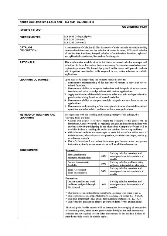 picture Calculus Pdf 169424 | Ma3345