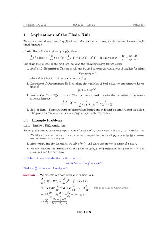 picture Applications Of Derivatives Pdf 170481 | Mat186 Week 6