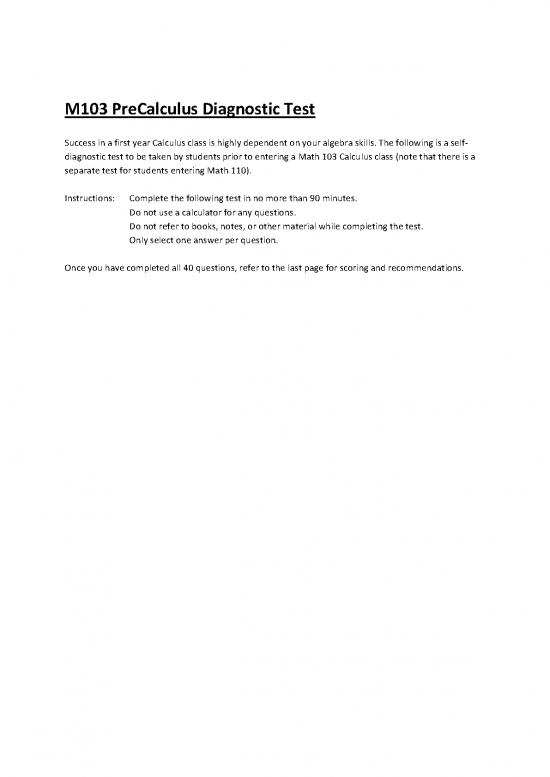 picture Calculus Pdf 170836 | Math103 Diagnostic Test
