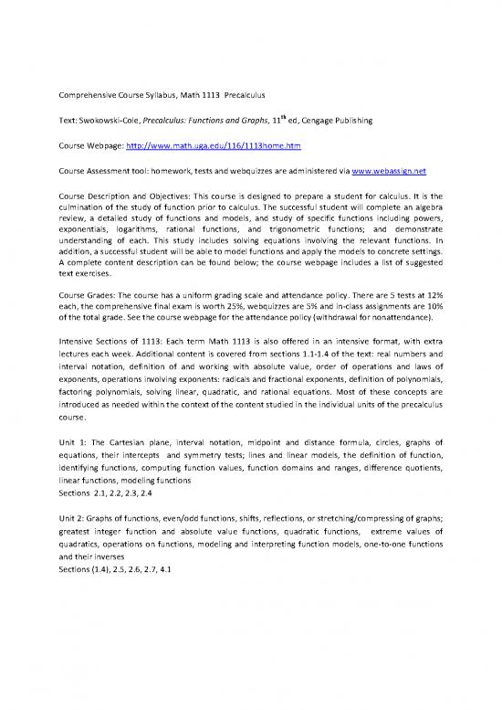 picture Calculus Pdf 170508 | Math1113departmentalsyllabus 08 09