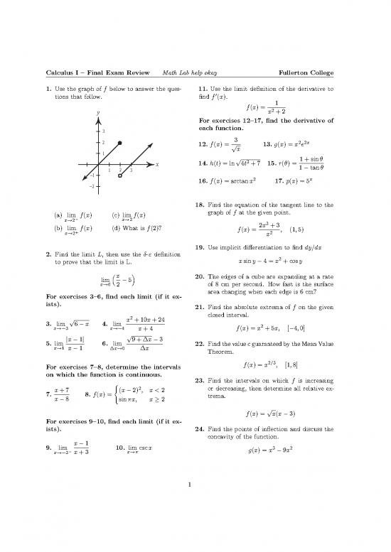 picture1_Calculus Pdf 169362 | Math151 Final Rev