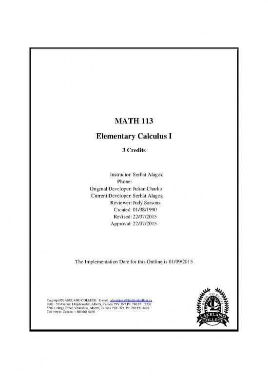 picture Calculus Pdf 170356 | Math 113 Elementary Calculus I Verion 15 Fall 2015