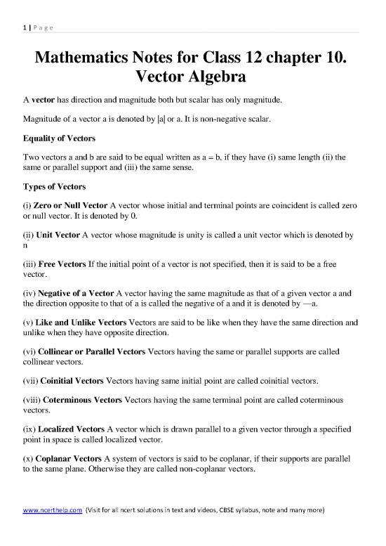 picture_Maths Notes For Class 12 Chapter  Vector Algebra