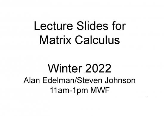 picture Matrix Calculus Pdf 171181 | Mit18 S096iap22 Lec1new