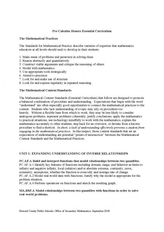 picture1_Calculus Pdf 170304 | Pre Calc Honors Curriculum