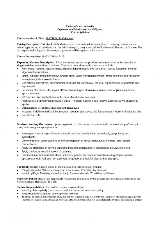 picture Calculus Pdf 170777 | S15 M2413 010 White Syllabus