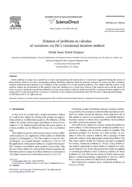 picture_Calculus Pdf 170035 | Solution Of Problems In Calculus Of Variations Via Hes Variational Iteration Method