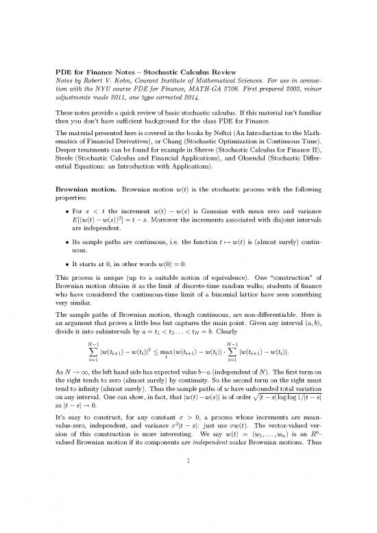 picture_Calculus Pdf 170460 | Stochastic Calculus