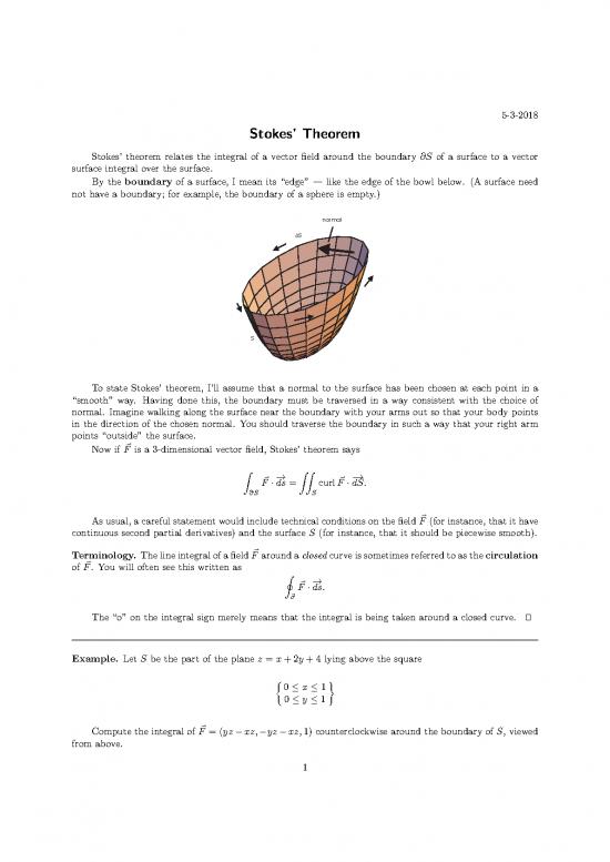 picture_Surface Integral Pdf 170011 | Stokes Theorem