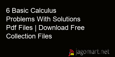 picture 6 Basic Calculus Problems With Solutions Pdf Files | Download Free Collection Files