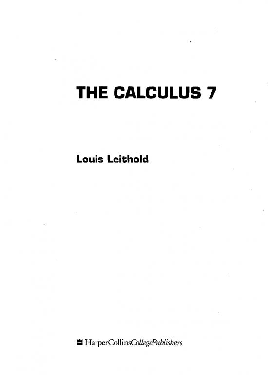 picture Leithold Calculus 172218 | 187554706
